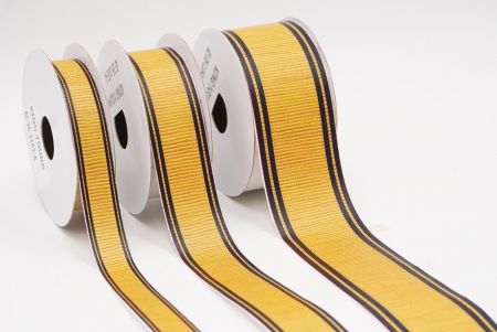 Жовтий & Чорний Край Смугастий Тканинний Риббон Набір_AI